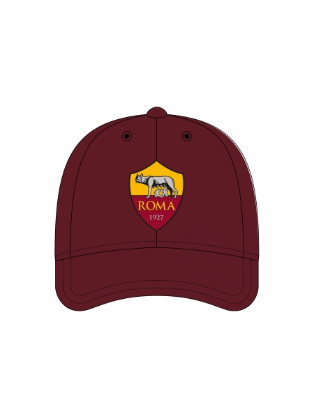 Cappellino ricamato bordeaux con logo AS ROMA
